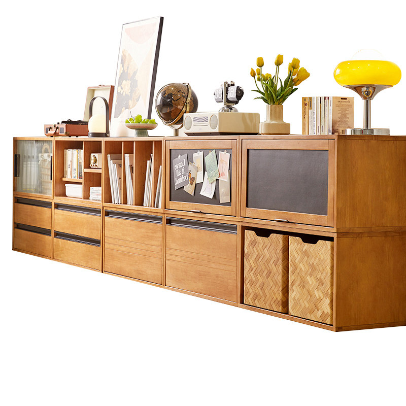 实木书柜矮柜自由组合柜格子柜模块柜电视柜飘窗柜落地收纳储物柜