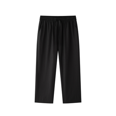 半墨高端亚麻裤男老钱风夏季薄款宽松简约棉麻休闲裤男直筒裤大码