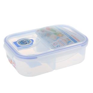 振兴塑料食品级分格气孔保鲜盒饭菜微波炉分隔菜盒双格饭盒