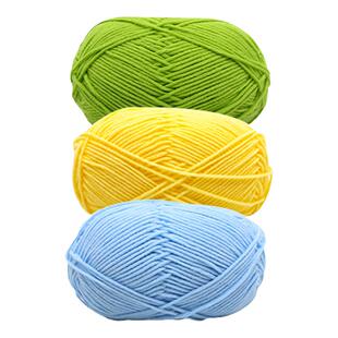 宝宝5股牛奶棉中粗毛线团 手工diy自编织钩针棉拖鞋围巾材料包包