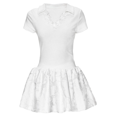 易碎商店韩系学院polo领花连衣裙