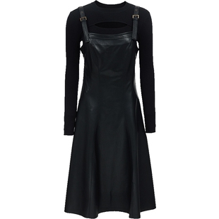 ONLY2026春季新款胸前镂空裙子弧线解构剪裁A字裙两件套连衣裙女