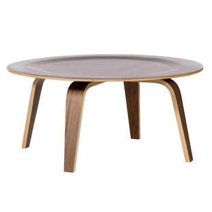 设计师圆形茶几小户型实木客厅洽谈接待会客简约现代个性创意茶桌