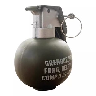 M67手雷模型拉环军事手榴玩具军迷M18烟雾手弹闪光真金属震撼弹