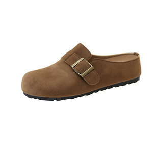 大码女鞋41到43勃肯鞋宽胖脚大脚骨外穿包头半拖鞋森系厚底博肯鞋