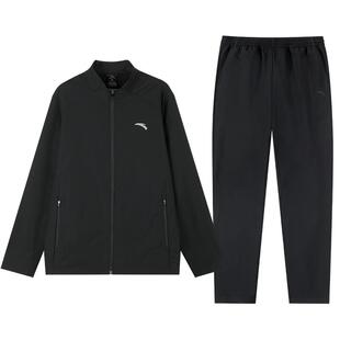 安踏加绒加厚运动套装男冬天跑步户外防泼水保暖休闲防风外套长裤