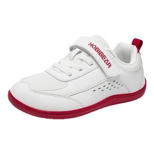 哈比熊男童宽楦赤足鞋春秋季新款宽头鞋魔术贴加绒棉鞋女童运动鞋