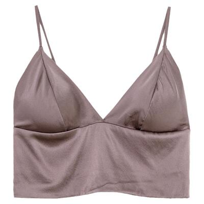 有致真丝吊带背心女带胸垫性感薄款法式三角杯无钢圈桑蚕丝文胸