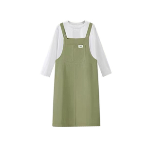 孕妇裙子连衣裙夏2025新款宽松休闲假两件背带裙小个子大码孕妇装