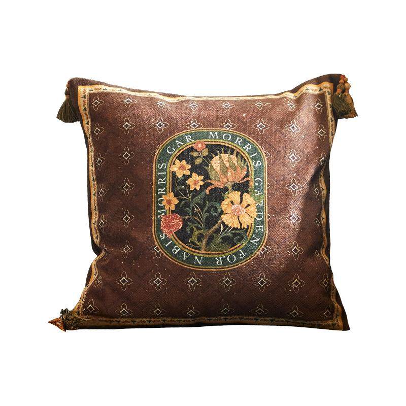 蜡笔派卷草抱枕定制法式复古客厅沙发轻奢氛围感床头睡觉专用靠垫