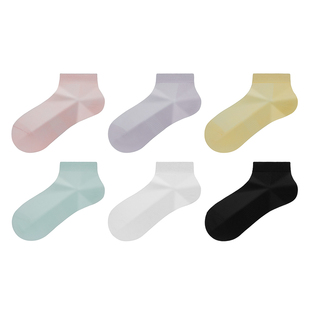 一只鱼袜子女款夏季凉皮短筒防臭防脚气运动吸汗网眼透气抗菌短袜