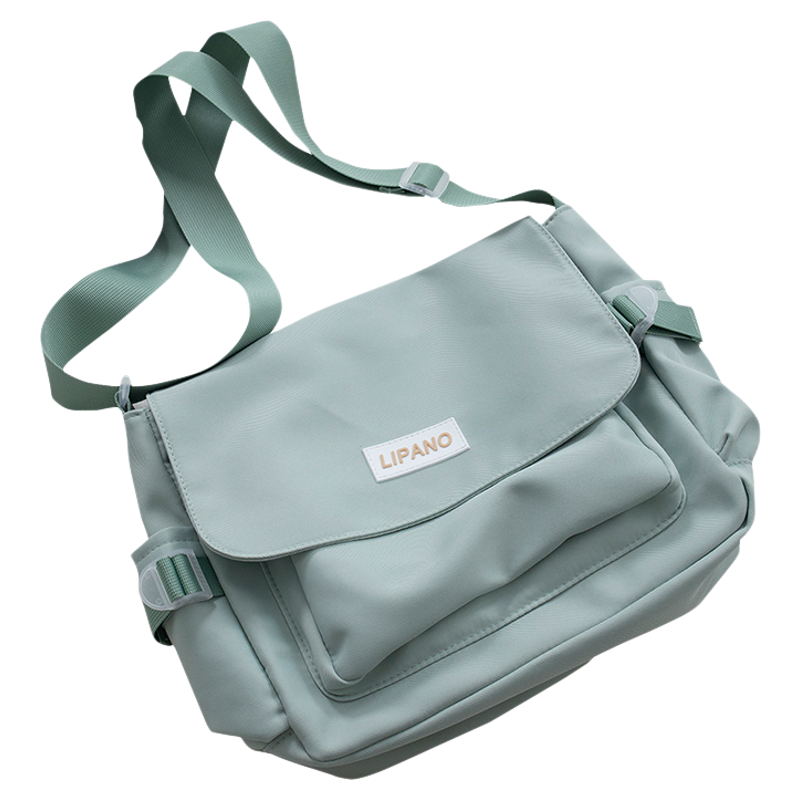 ins日系百搭工装大学生上课包女可放书包休闲通勤大容量斜挎包男