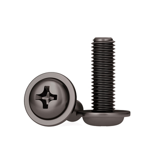 PWM新款欧帝利黑镍色十字圆垫电脑机箱螺丝钉盘头带介螺钉M3M4M5