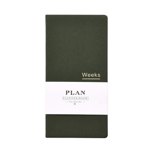 英范创意布面本子a6手账本时间轴日程本简约自填式周计划本便携weeks手帐本pvc磨砂保护套随身日记本笔记本子