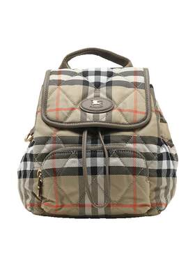 【自营】BURBERRY/博柏利Horseshoe骑士徽标抽绳磁扣双肩包背包饰