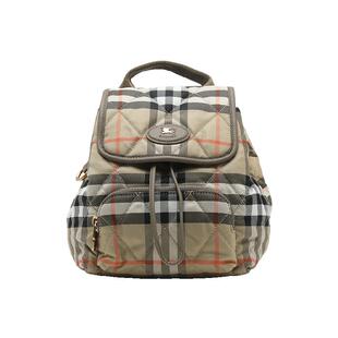【自营】BURBERRY/博柏利Horseshoe骑士徽标抽绳磁扣双肩包背包饰