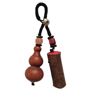 泰山桃木葫芦钥匙扣汽车挂件桃核桃蓝情侣男女可爱精致书包包挂饰