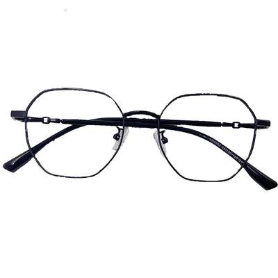 超轻金属多边形眼镜框女近视