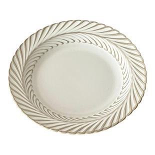 法式复古陶瓷盘家用高级感漂亮浮雕甜品蛋糕盘圆盘点心餐盘碟子