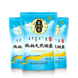 低钠补钾盐天然湖盐内蒙古无抗结剂食用盐健身 高人群健康食盐
