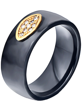 眼睛百搭镶锆石现货陶瓷戒指新品