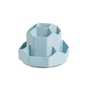 新升级九格大容量旋转笔筒收纳盒办公室学生桌面文具收纳轻奢高级感儿童男孩女孩多功能笔盒笔桶书桌装马克笔