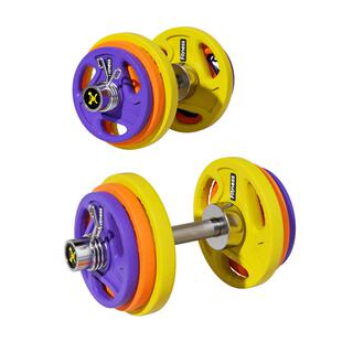 奥杆哑铃男士健身家用男生宿舍可调节电镀套装组合实心铁40kg女士