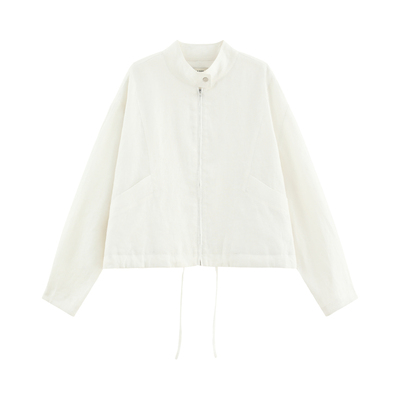 复古小立领蝙蝠袖夹克外套