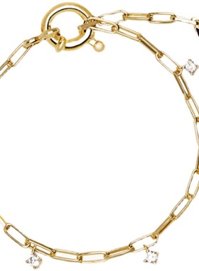 18k西班牙银色宝石闪钻手链现货