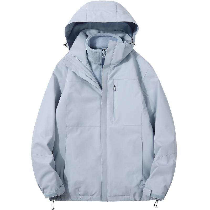 户外山系潮牌冲锋衣男女款三合一两件套可拆卸外套冬季滑雪登山服