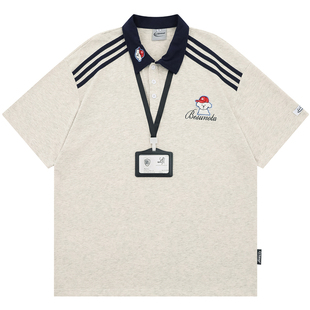 From Mars Dog cap embroidered loose short sleeve T-shirt