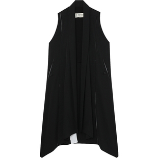 IT D DEMOO女装中长款开襟西装马甲新款时髦日系宽松外搭404893XM