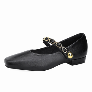 真皮法式绝美玛丽珍鞋女2026春季新款超软低跟单鞋大码女鞋41到43