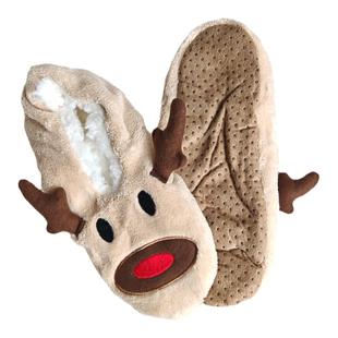 外贸女士地板袜24厘米底长羊羔绒34-36尺码防滑底圣诞袜