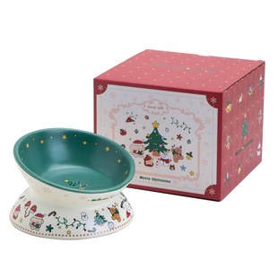 Petdebby猫食盆陶瓷猫碗大口径防打翻狗盆狗碗护颈宠物碗猫罐头碗