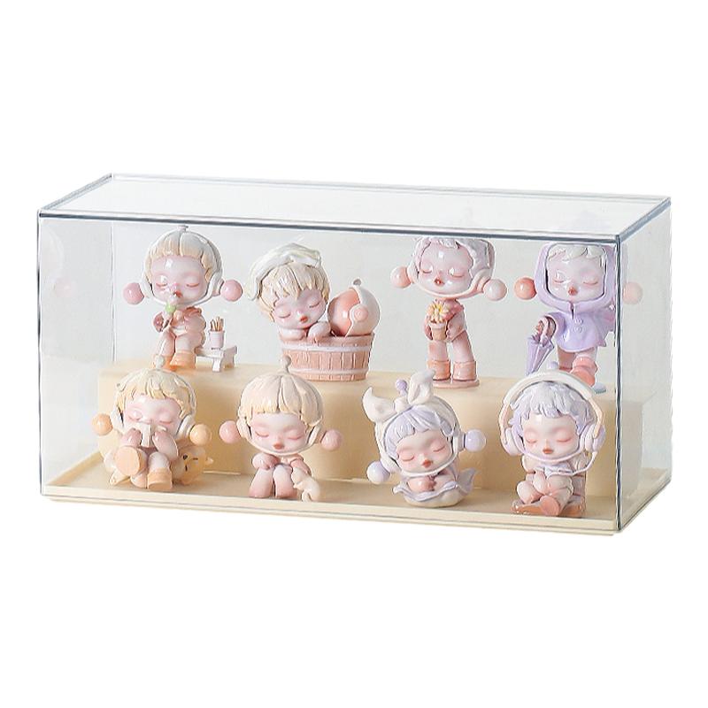盲盒收纳展示架泡泡玩偶玛特阶梯展示柜透明亚克力桌面手办收纳盒
