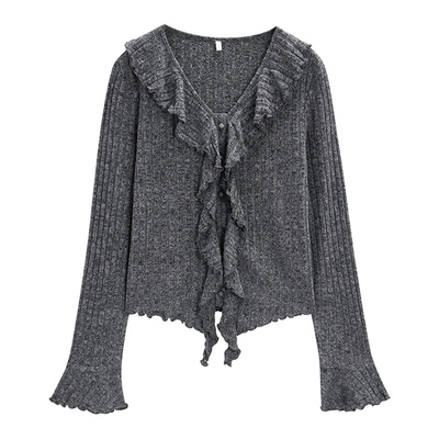 IEF/爱依服2025秋季新款法式温柔通勤气质喇叭袖设计感百搭上衣