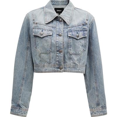 【ONLY奥莱】秋冬活力俏皮粉色水洗短款长袖夹克牛仔外套女