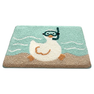 大江浴室加厚吸水地垫毛绒卫生间进门防滑脚垫子鸭子厕所门口地毯