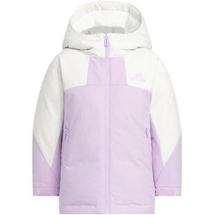 阿迪达斯童装25冬季女童暖芯羽绒服儿童加厚保暖连帽外套KC5415