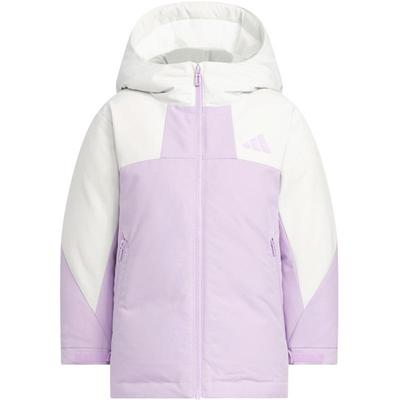 阿迪达斯女童加厚中长款羽绒服冬