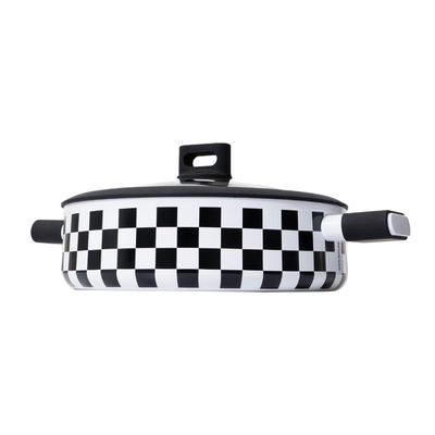 BESCO棋盘格浅汤锅双耳蒸煮锅