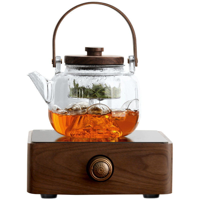不拙胡桃木电陶炉煮茶器全玻璃壶