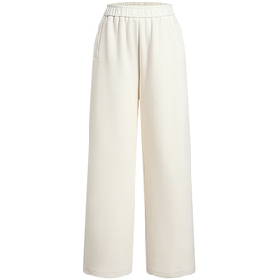 KBNE白色糯米裤女2026春季新款雪尼尔直筒裤小个子版休闲加绒裤子