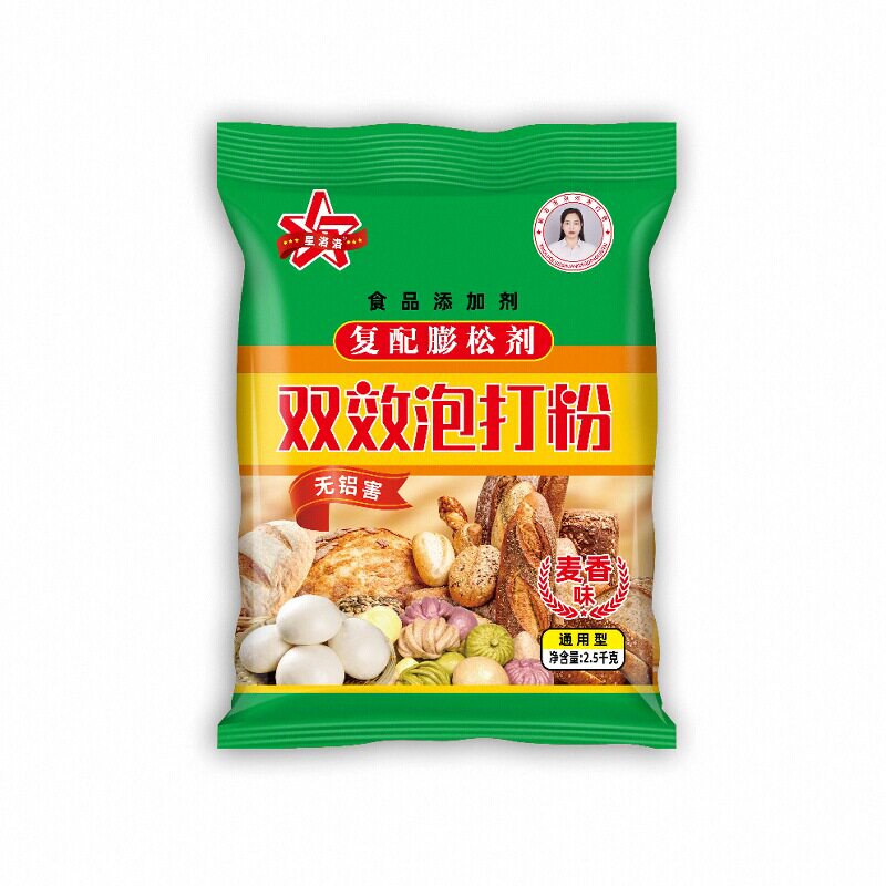 泡打粉无铝双效麦香味泡打粉星洛洛膨松剂5斤装馒头包子烘焙商用