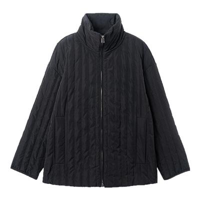 OTT撞色袖口立领驼绒外套
