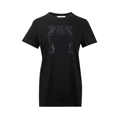 麦丝玛拉女士字母圆领短袖T恤