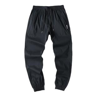 秋季新款速干休闲裤男宽士松大码束脚工装冲锋裤子运动裤加肥加大