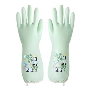 手套洗碗家务厨房耐用厨房女士专用防水加绒加厚橡胶皮洗衣服清洁