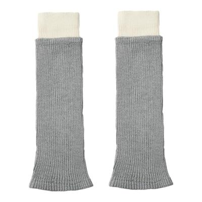 羊毛灰色撞色堆堆腿套